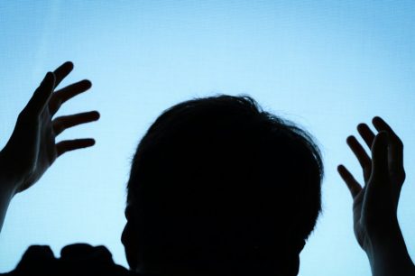 Man worshipping God.
