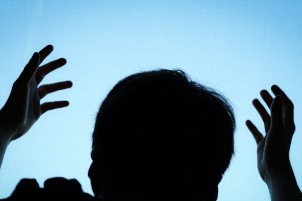 Man worshipping God.